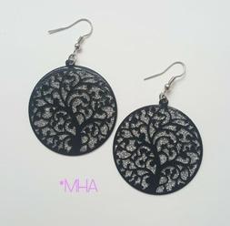 Donna Rotondi Albero Della Vita Nero E Argento