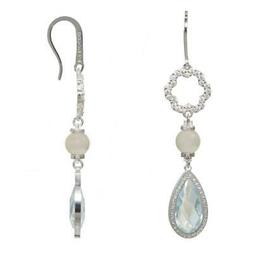 Donna Rebecca Spsoab61 Bronzo Swarovski Perla Pietra Blu Mad