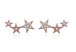 Donna Tris Stelle In Gradazione Argento 925 Rose Gold Zircon