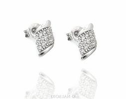 Donna Uomo Argento 925 Zircone Bianco Brillante Ala Di Angel