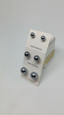 Donna  Uomo Argento Perla Nera  A Sfera Tondi Pallina Argent