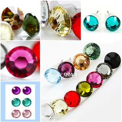 Donna Uomo Cristallo Swarovski Zircone 5mm/6mm Vari Colori O