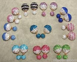 Doppia Pallina Moda Bubble Strass Shamballa Doppio Colore Va