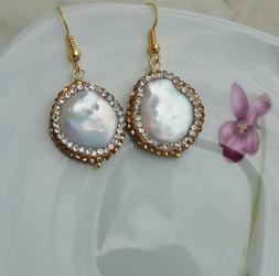 Dorati Con Perle Di Fiume, Orecchini Eleganti Per Cerimonia