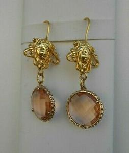 Dorati Per Lobi Forati Pendenti Testa Personaggio Mitologico