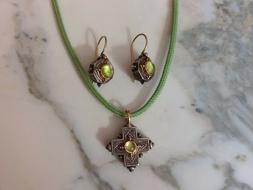 E Croce Bizantina In Argento E Oro Con Pietre Di Quarzo Citr