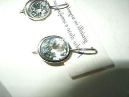 Earrings Cabochon Acquamarina Azzurra Argento 925 Sterling M