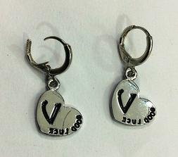 orecchini earrings coppia cerchietti color acciaio ciondolo