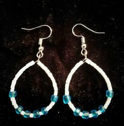 Earrings Goccia Drops Blue Lightblue Azzurro Bianco White Ha