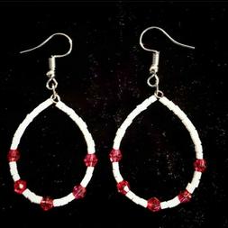 Earrings Goccia Drops Fucsia Bianco White Handmade Jewels Gi