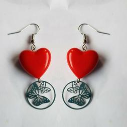 Earrings In Acciaio Con Pendente Cuore Perla In Resina E Fil