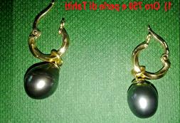 Orecchini, earrings, ohrringe oro 750 18ct 18k perle Tahiti
