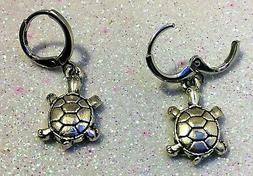 Earrings Uomo Donna Cerchi Ciondolo Tartaruga Turtle Tartaru