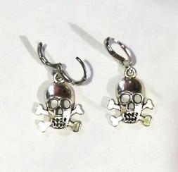 Earrings Uomo Donna Cerchi Ciondolo Teschio Skull Unisex