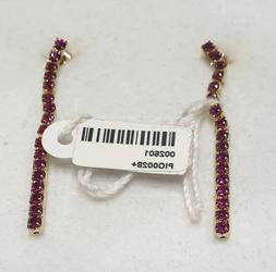 Eleganti Pendenti Filo Tennis Con Swarovski Originali Fuchsi