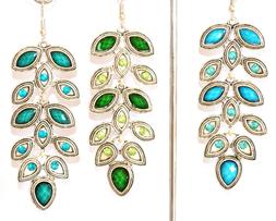 Etnici Argento Pietre Strass Verde Azzurro Donna Ragazza Pen