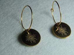 Etnici In Acciaio Inox Color Oro A Cerchio Con Pendente