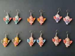 Fata Fatina Charm 26x27mm Bambina Pixie Farfalla Cabochon Ci