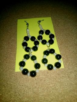 Fatti A Mano Con Perle Nere E Perline Bianche:tipo Lungo Mon