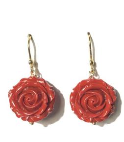 Fiore Corallo  Rosa Argento Oro Lobo Bottone  Anallergico