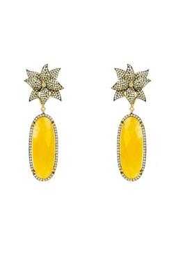 Fiore Di Loto Gemma Citrino Ovale Rotondo Oro Giallo Goccia 