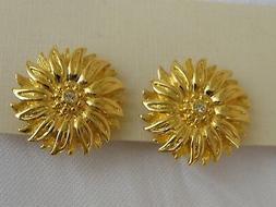 Joan Rivers Fiore Margherita In Metallo Dorato Vintage