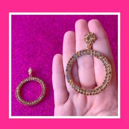 Floreali Con Cerchi Pendenti Impreziositi Con Strass In Colo