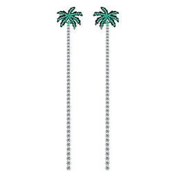 Foglio Palme Da Cocco Lungo &Egrave; Oro Zirconia Cubica In Matrim