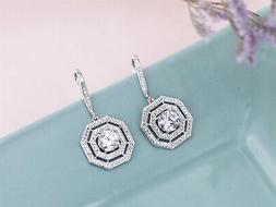 Gancio Piazza Esagonale Zircone Placcato Oro Bianco Matrimon