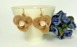 Geometrici Anni 1950s Con Grandi Perle Orecchini Pendenti Da