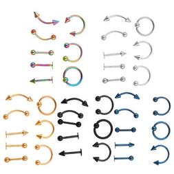 Gioielli 8 Pezzi Acciaio Uomo Anelli Donna Piercing Albero D