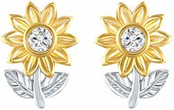 Girasole, Gioielli Con Perno Girasole Giallo Argento Per...