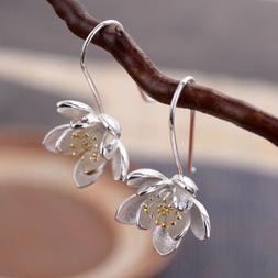 Girasole In Argento  925 Donna Romantica Con Pendenti Lunghi