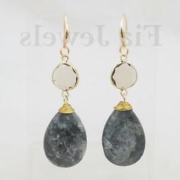 Gocce Sodalite Cristalli Ottone Earrings Faceted Sodalite Dr