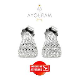 Goccia In Argento 925 Con Pav&egrave; Di Zirconi,lobo