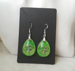 Goccia In Resina Verde Quadrifoglio Portafortuna Idea Regalo