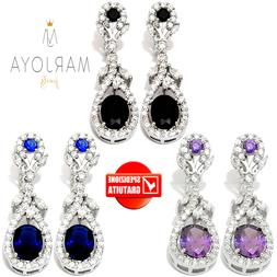 Goccia Pendenti In Argento 925 Rodiato Con Zirconi Bianchi,n