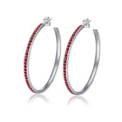 Grandi Creoli Ornata Cristalli By Swarovski Rosso