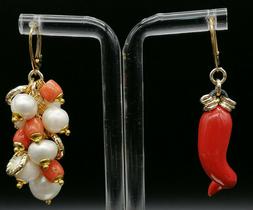 Grandi Pendenti Diversi Da Donna Corallo Perle Fatti In Ital