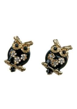 Gufo Idea Regalo Nero E Oro Strass