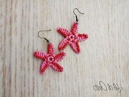 orecchini, handmade, stella marina, uncinetto, estate