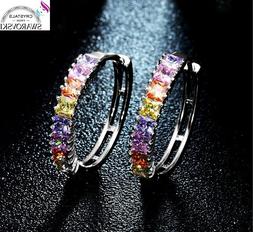 Hoops Da Donna Con Cristalli Swarovski Originali Multicolori