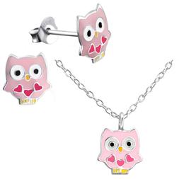 In 925er Argento Sterling A Bottone Per Bambini E Collana 2e