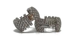 In Argento 925 Cerchi 5 File Zirconi