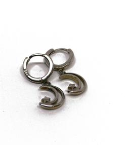 In Argento 925 Cerchi Lisci E Luna Cava Liscia