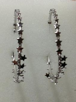 In Argento 925 Cerchi Stelle Lisce Grandi