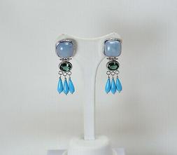 In Argento 925 Con Acquamarina E Pendoli Turchese Naturale A