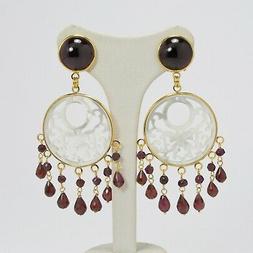 In Argento 925 Con Granato E Madreperla Incisa Aght 0248