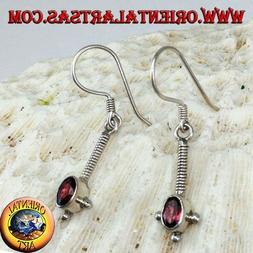 In Argento 925 &permil; Con Granato Ovale Sfaccettato