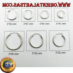 In Argento 925 &permil; Coppia Di Cerchi Semplice Da 3 Mm.  Di Sp